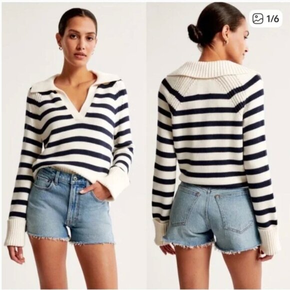 Abercrombie & Fitch Notch-Neck Sweater - Picture 2 of 5